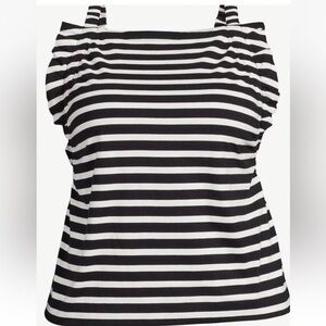 NWT Free Assembly Shirred Flounce Womens Plus, Cross Back Tank Top XXL  * flaw